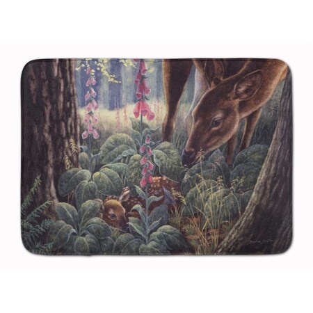 Carolines Treasures Doe and Fawn Deer Machine Washable Memory Foam Mat BDBA0259RUG